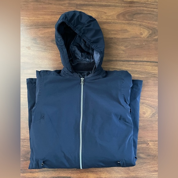 Columbia Women’s Navy Reversible Long Jacket with Detachable Hood - Picture 3 of 3